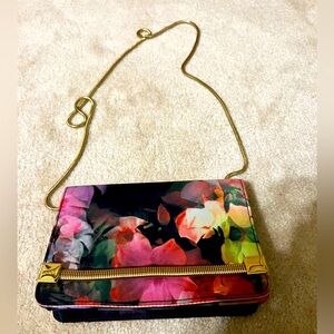 Ted Baker Floral and Black beautiful chain Crossbody/Clutch